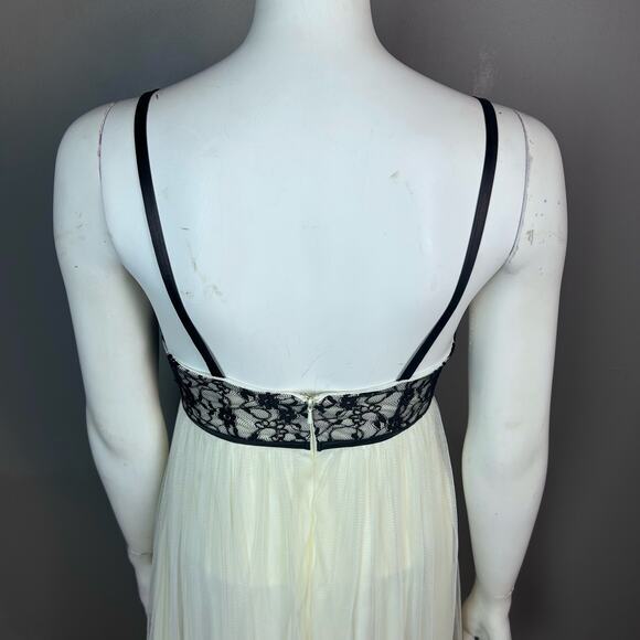 VTG Jessica McClintock slip maxi dress‎ small / 5 long fairy white lace pleated - Picture 5 of 15